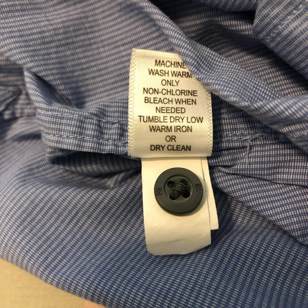 Banana Republic Men's Blue Thin Striped Short Sleeve Button Down Shirt size XL